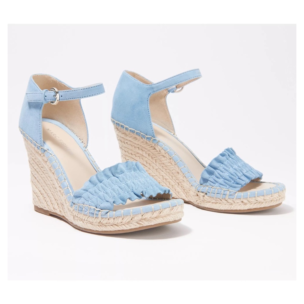 MARC FISHER Kimmy Espadrille in Light Blue Suede *NIB*